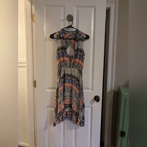 Hi-Lo printed dress